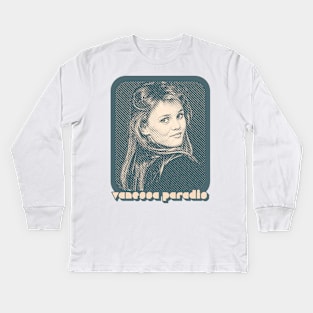 Vanessa Paradis /// Retro Style 80s Francophile Design Kids Long Sleeve T-Shirt